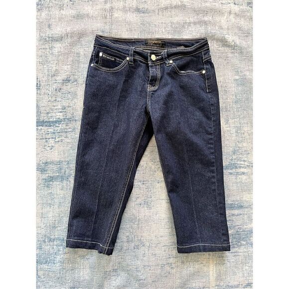 Rocawear Dark Wash Capri Cropped Jeans Juniors Size 7 - Picture 1 of 5